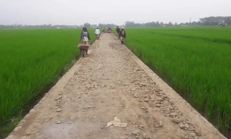 Desa Jamu Sumbawa Dapat Dukungan Peningkatan Jalan Tani