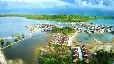 Foto udara Desa Pulau Kaung