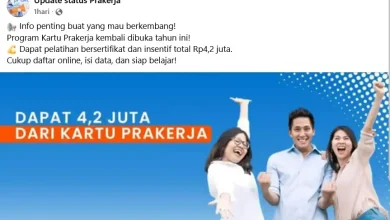 Unggahan Facebook berisi hoaks tautan pendaftaran Kartu Prakerja 2025