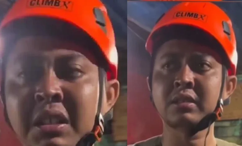 Kolase foto seorang anggota Badan Penanggulangan Bencana Daerah (BPBD) Aceh tak kuasa menahan tangis saat melaporkan dampak banjir bandang.