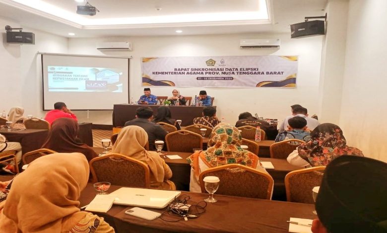 Rapat Sinkronisasi data ELIPSKI Kemenag NTB pada hari pertama, Senin, 1 Desember 2025.