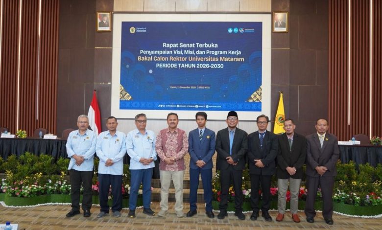 Rapat Senat Terbuka penyampaian visi, misi, dan program kerja bakal calon Rektor Unram periode 2026-2030.