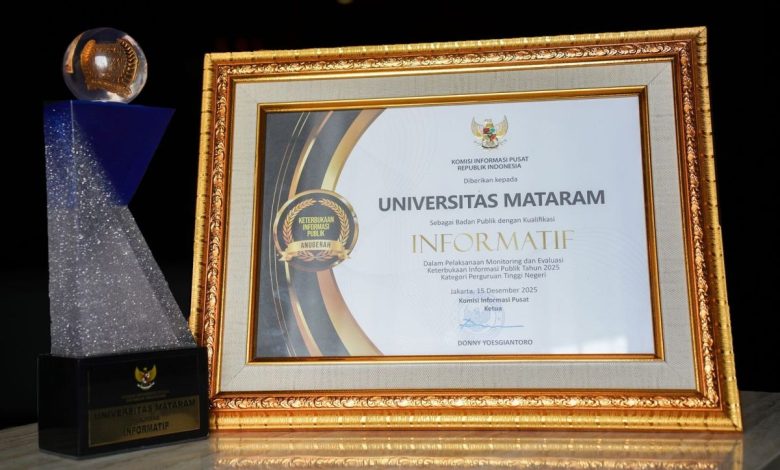Universitas Mataram (Unram) menorehkan prestasi dengan meraih predikat “Informatif” dalam Anugerah Keterbukaan Informasi Publik Tahun 2025.