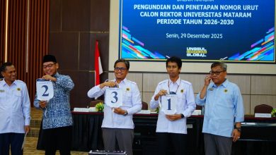 Pembagian nomor urut tiga calon rektor Unram.