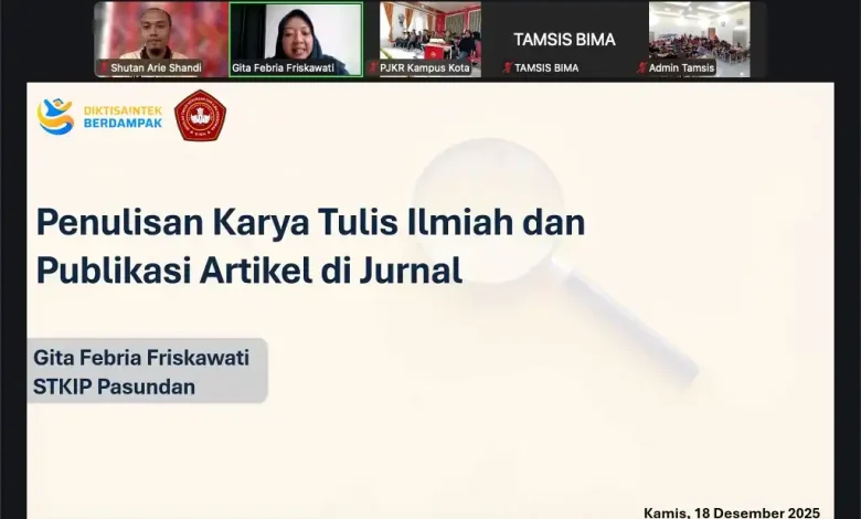 Kegiatan Kuliah Tamu Mata Kuliah Teknik Penulisan Karya Ilmiah Prodi PJKR STKIP Taman Siswa Bima
