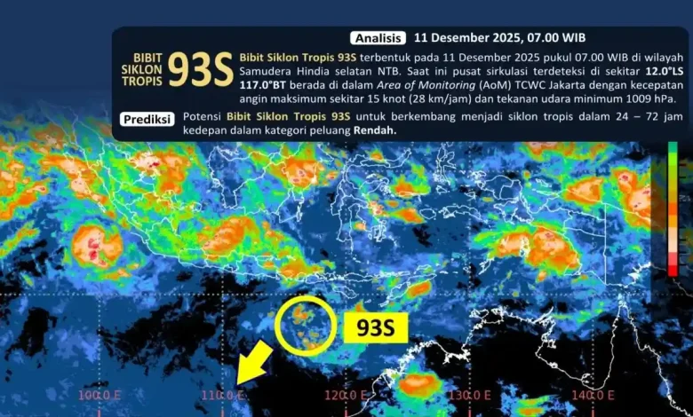 Bibit Siklon Tropis Pemicu Badai Muncul di Selatan NTB