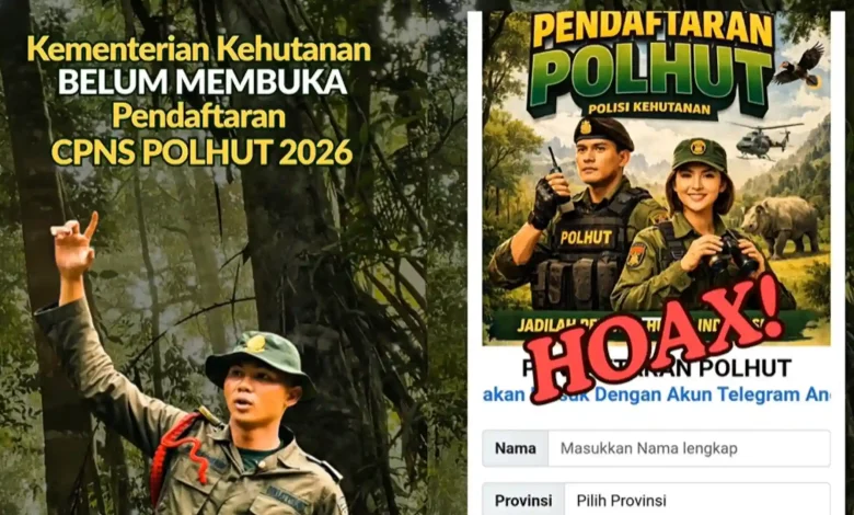 Kementerian Kehutanan menegaskan belum membuka pendaftaran CPNS Polhut 2026.