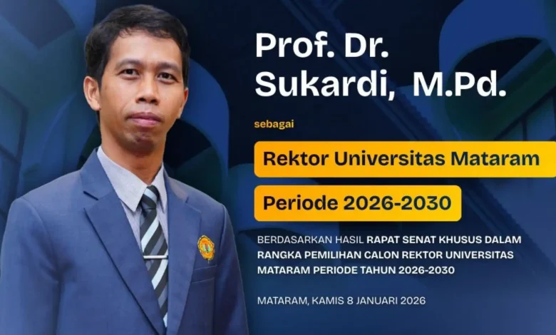 Rektor Unram terpilih 2026-2030 Prof. Sukardi