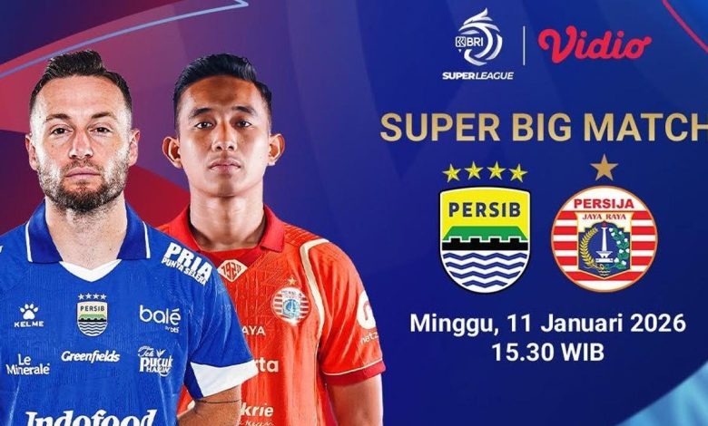 Persib Bandung melawan Persija Jakarta akan berlangsung pada Minggu, 11 Januari 2026.