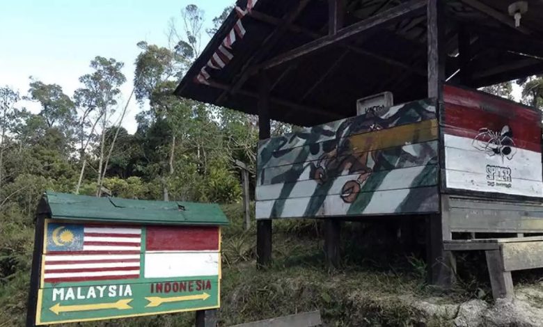 Pos perbatasan Indonesia-Malaysia di Kalimantan Utara.
