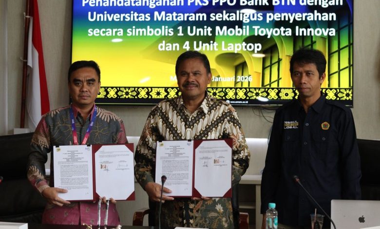 Kegiatan penandatanganan PKS PPO Bank BTN dengan Unram pada Kamis, 29 Januari 2026.