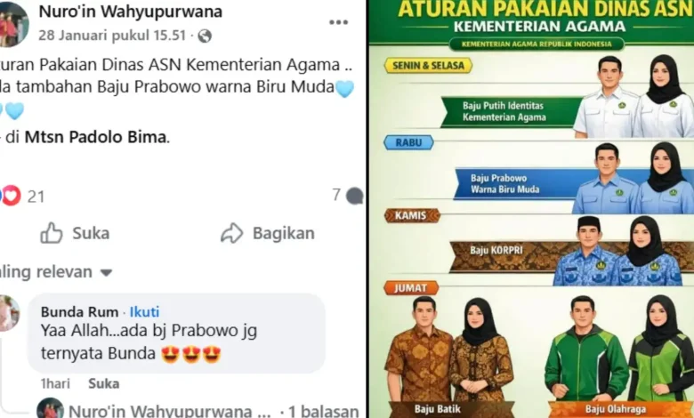 Aturan Seragam ASN Kemenag Wajib Pakai Baju Biru Muda Prabowo