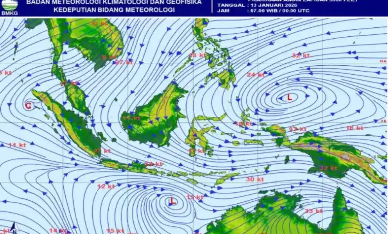 BMKG Peringatkan Waspada Hujan Lebat di Sumbawa sampai 18 Januari 2026