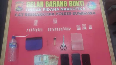 Barang Bukti Oknum Staf Desa di Sumbawa Diduga Edarkan Sabu