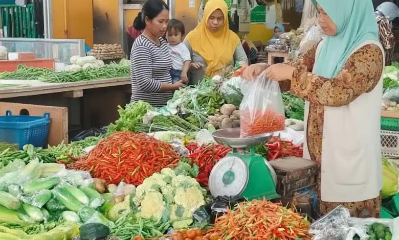 Pedagang cabai di Pasar Kebon Roek Ampenan Kota Mataram