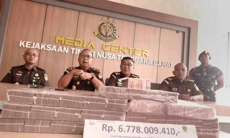 Kejati NTB Terima Pengembalian Kerugian Negara Rp6,7 Miliar Kasus Lahan MXGP Samota