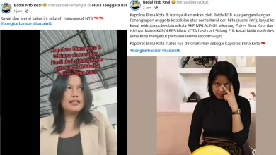 Kolase Unggahan Pegiat media sosial sekaligus aktivis advokasi kasus narkoba, Uswatun Hasanah soal keterlibatan Kapolres Bima Kota dalam kasus Kasat Narkoba.