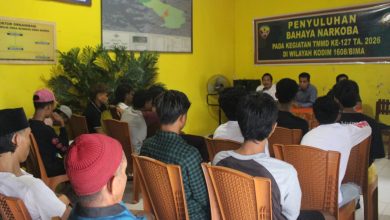 Penyuluhan Bahaya Narkoba menjadi salah satu Program TMMD di Desa Sondo, Kecamatan Monta, Kabupaten Bima pada Rabu, 25 Februari 2026.