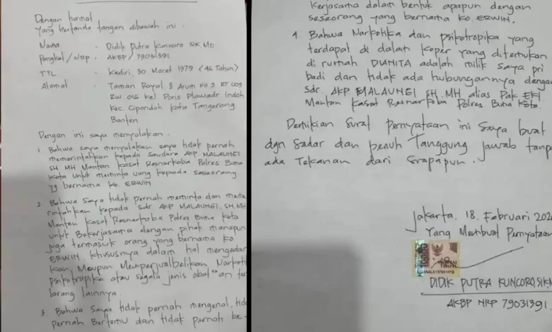 Surat Lengkap Eks Kapolres Bima Kota