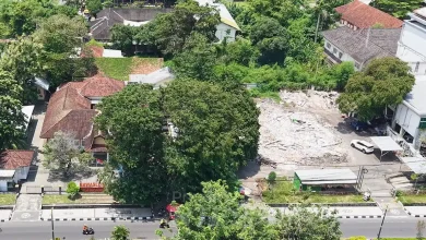 Potret Udara Gedung Wanita dan Kantor Bawaslu NTB di Jalan Udayana, Kota Mataram.