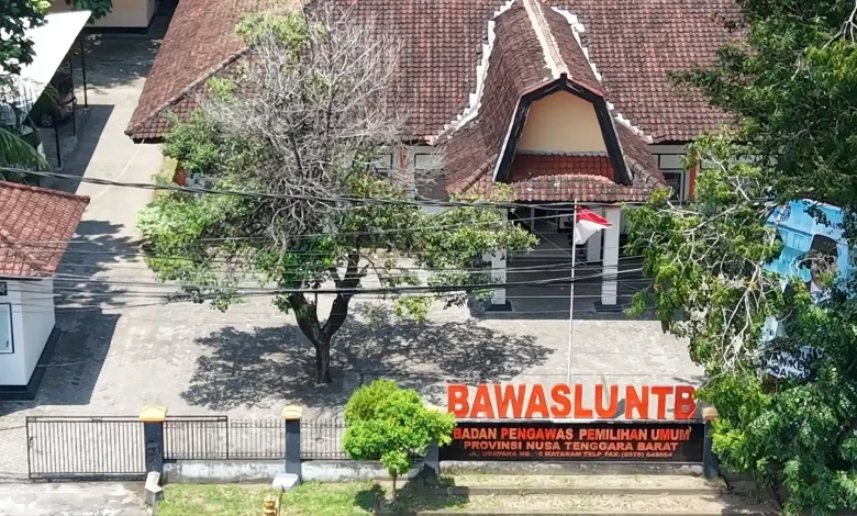 Foto Udara Kantor Bawaslu NTB di Jalan Udayana No.10 Kota Mataram.