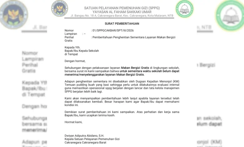 SPPG Cakranegara Barat Tutup Sementara Usai Dugaan Puding Basi