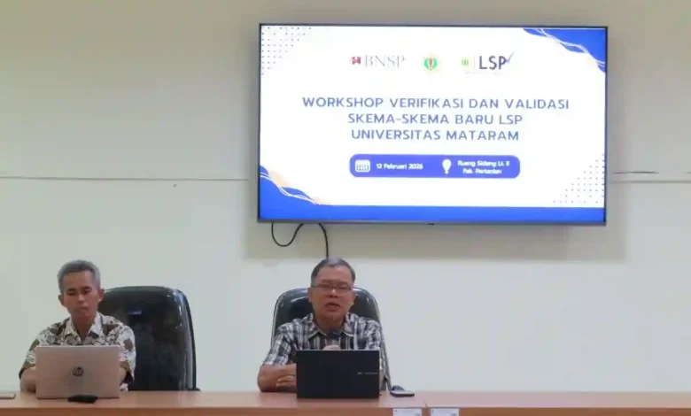 Acara workshop verifikasi dan validasi skema-skema baru LSP Universitas Mataram.