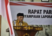 Bupati Kabupaten Bima, Ady Mahyudi saat Rapat Paripurna Ke-2 DPRD Kabupaten Bima Masa Sidang 1 Tahun 2026 pada Senin, 30 Maret 2026.