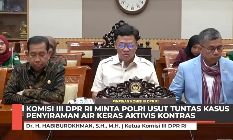 Komisi III DPR RI Desak Polisi Tangkap Pelaku dan Otak Penyiraman Air Keras Aktivis KontraS