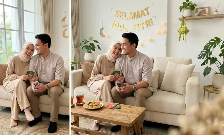 Prompt Gemini AI Foto Lebaran Pasangan Romantis