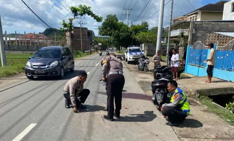 Mobil Logistik MBG di Kota Bima Kecelakaan