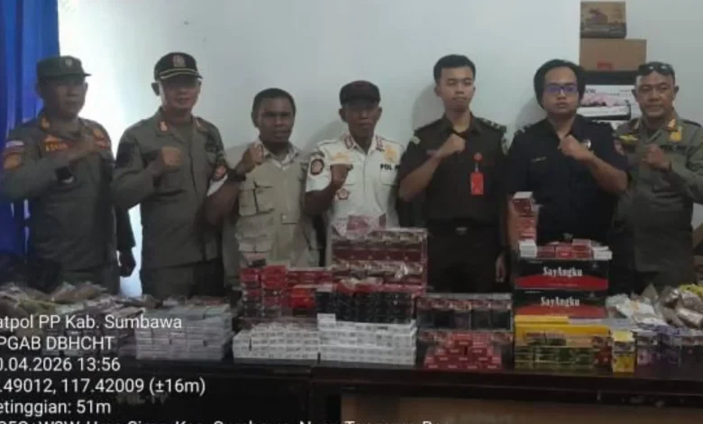 Satpol PP Sumbawa Amankan 15 Ribu Batang Rokok Ilegal