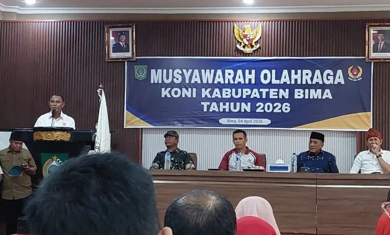 Suasana Musorkab KONI Kabupaten Bima pada Sabtu, 4 April 2026.
