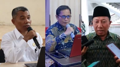 Kolase foto tiga besar Calon Kepala Dinas Dikpora NTB, Dedy Rosadi (kiri), Dr. Syamsul Hadi (tengah), dan H. Hasni (kanan).