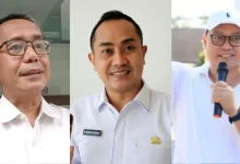 Kolase foto tiga besar Calon Direktur RSUD Provinsi NTB, drg. H. Asrul Sani (kiri), dr. H. Emirald Isfihan (tengah), dan dr. H. Suriyadi (kanan).