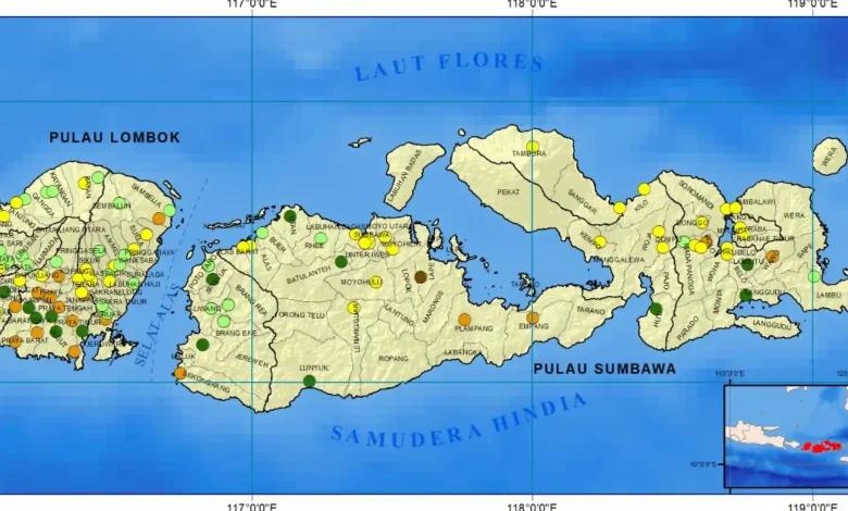 Peta Monitoring Hari Tanpa Hujan di NTB Periode hingga 20 April 2026.
