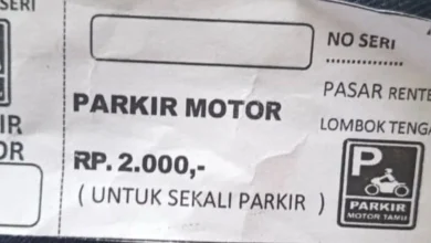 Karcis Parkir Pasar Renteng