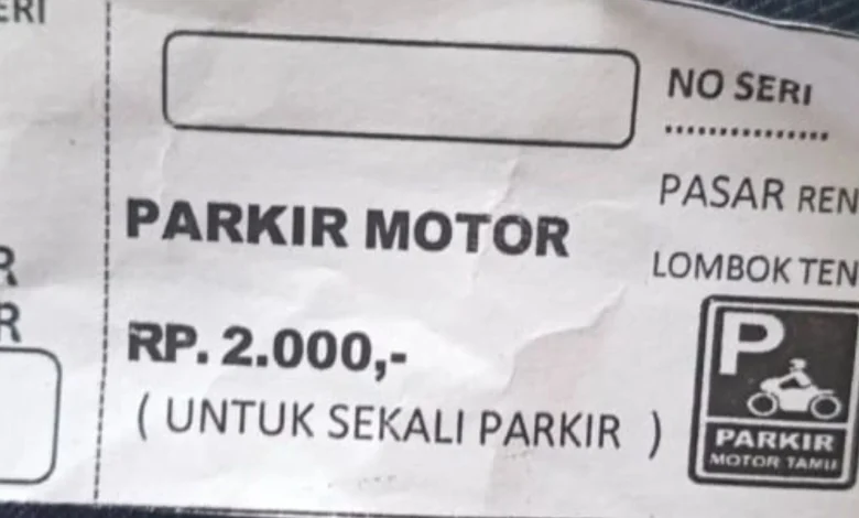 Karcis Parkir Pasar Renteng