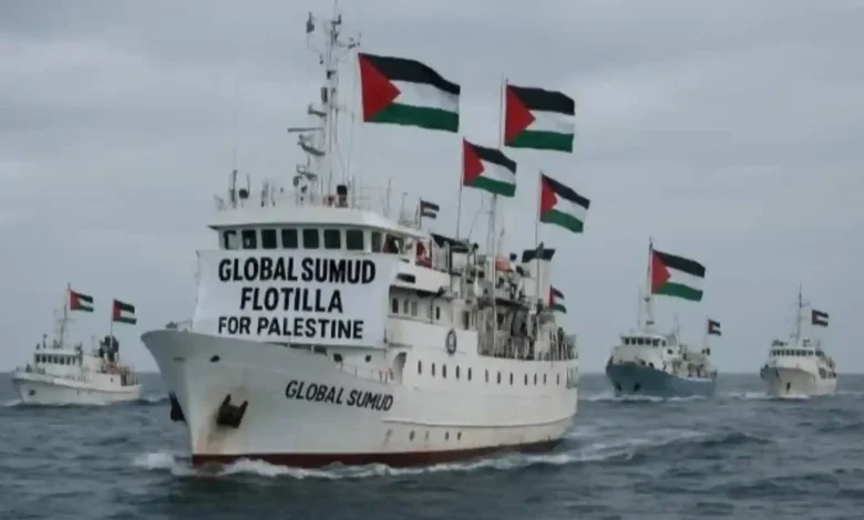 Ilustrasi kapal misi kemanusiaan Global Sumud Flotilla (GSF).