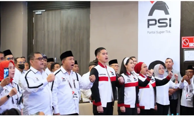 Suasana pelantikan jajaran pengurus DPW PSI NTB, serta DPD PSI kabupaten dan kota di Mataram pada Sabtu, 2 Mei 2026.