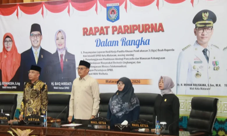 Tiga Raperda Inisiatif DPRD Kota Mataram Resmi Disahkan Jadi Perda