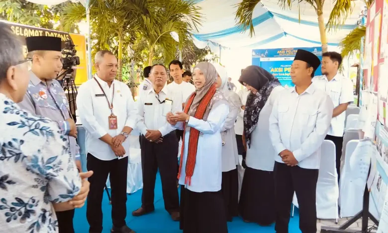 Wakil Bupati Lobar, Nurul Adha, saat menghadiri peresmian AKSI PELITA di SDN 1 Jembatan Kembar, Rabu, 3 Juni 2026.