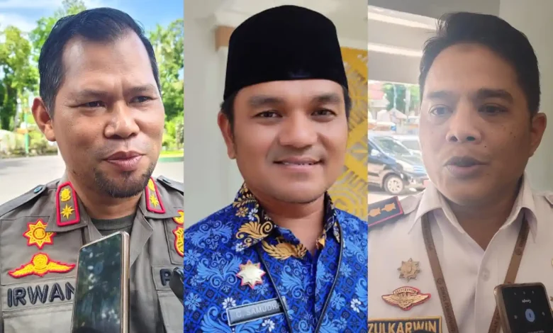 Kolase foto Kepala Satpol PP Irwan Rahadi (kiri), Kepala Dinas Pariwisata Cahya Samudra (tengah) dan Kepala Dinas Perhubungan Zulkarwin (kanan), masuk bursa Dukcapil Kota Mataram.