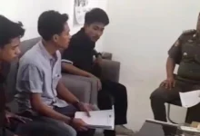 Satpol PP Lobar saat menerima laporan mahasiswa terkait penjualan miras di gerai Senggigi, Senin, 15 Juni 2026.