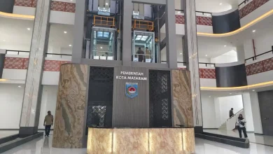Tampak Lobi Bale Mentaram, Kantor Wali Kota Mataram yang berlokasi di Jalan Gajahmada, Lingkar Selatan.