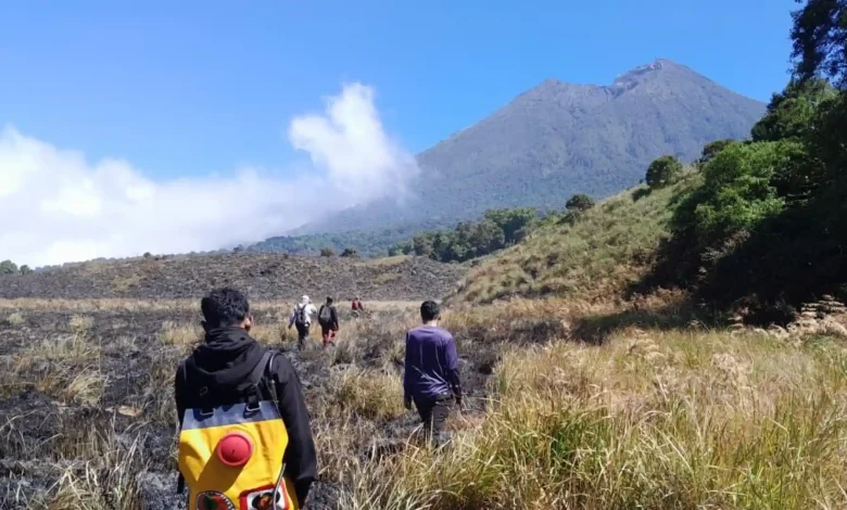 Kondisi kawasan non-pendakian Savana Propok, Kawasan TNGR, setelah dilanda kebakaran, Rabu, 3 Juni 2026.