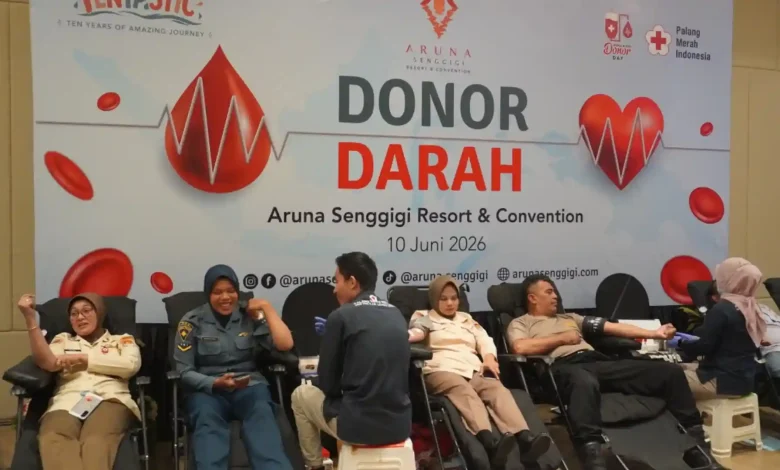Kegiatan Donor Darah menyambut HUT ke-10 Aruna Senggigi, Rabu, 10 Juni 2026.