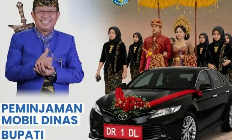 Poster peluncuran program peminjaman mobil dinas gratis untuk acara nyongkolan dari Pemkab Lombok Barat, Jumat, 12 Juni 2026.