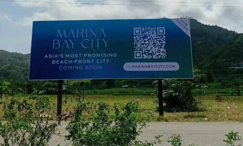 Baliho Proyek Marina Bay City Lombok.