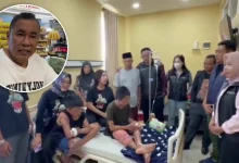 Kolase foto Hotman Paris dan Tim 911 saat mengunjungi korban santri dugaan pembakaran ponpes di RS Bhayangkara Mataram pada Sabtu, 11 Juli 2026.